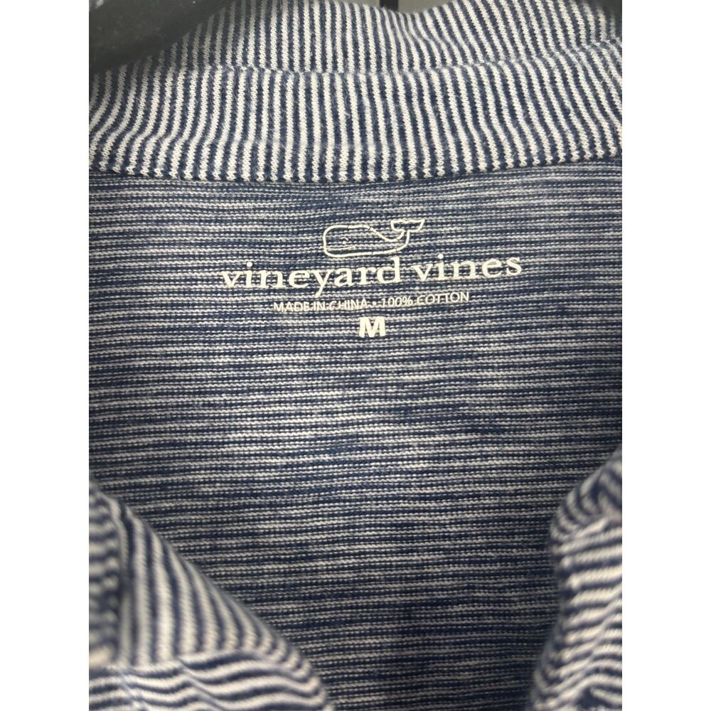 Vineyard Vines Men's Blue Micro Stripe Short Sleeve Polo Shirt Size Medium - Picture 2 of 4